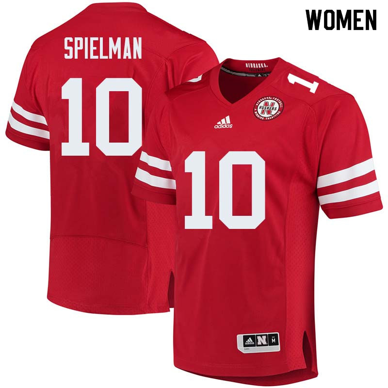 Women #10 JD Spielman Nebraska Cornhuskers College Football Jerseys Sale-Red